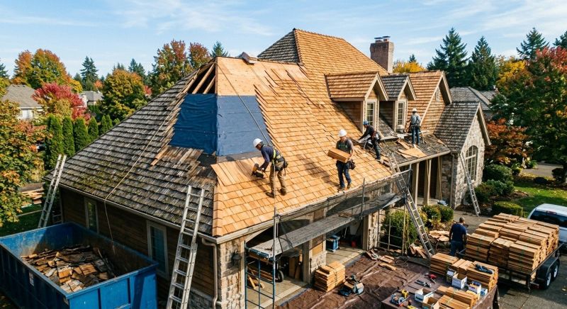 Cedar Roof Replacement in Salisbury, MA