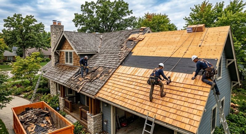 Wood Shake Roof Replacement in Litchfield, NH