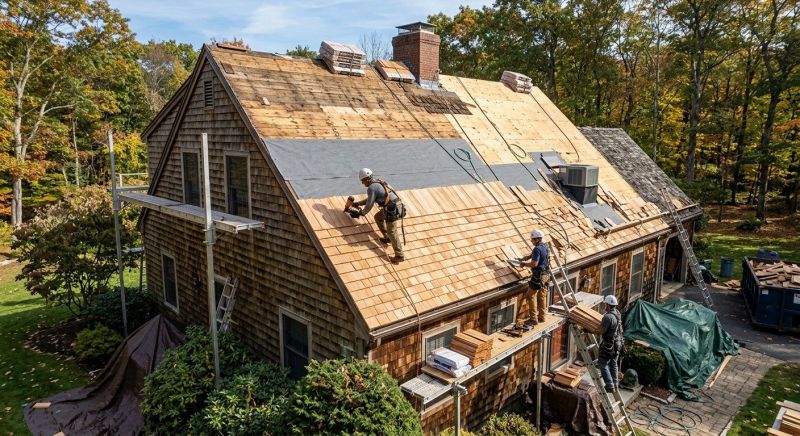 Wood Shingle Roof Replacement in Rockingham County, NH